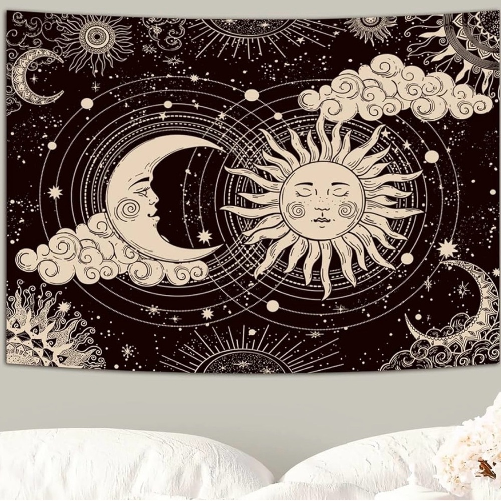 Celestial Sun and Moon Tapestry
